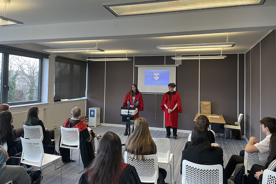 Lily and Kian speaking about studying the ancient world.